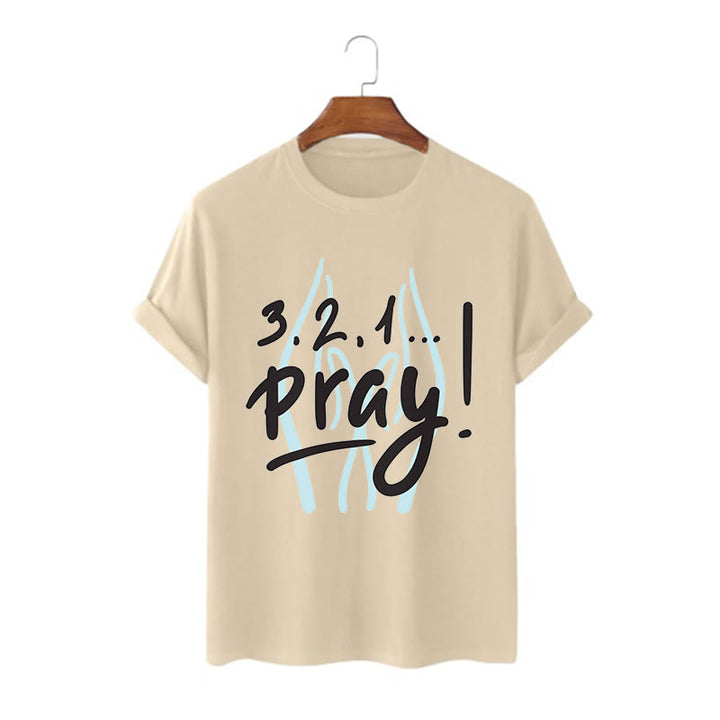 Christianartworkshop Quotation Style Inspirational Prayer Short Sleeve Washed T-shirt - Khaki - 2XL - image 7
