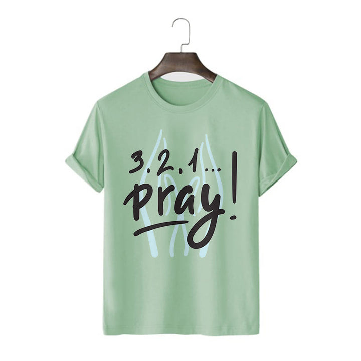 Christianartworkshop Quotation Style Inspirational Prayer Short Sleeve Washed T-shirt - Light Green - 2XL - image 11