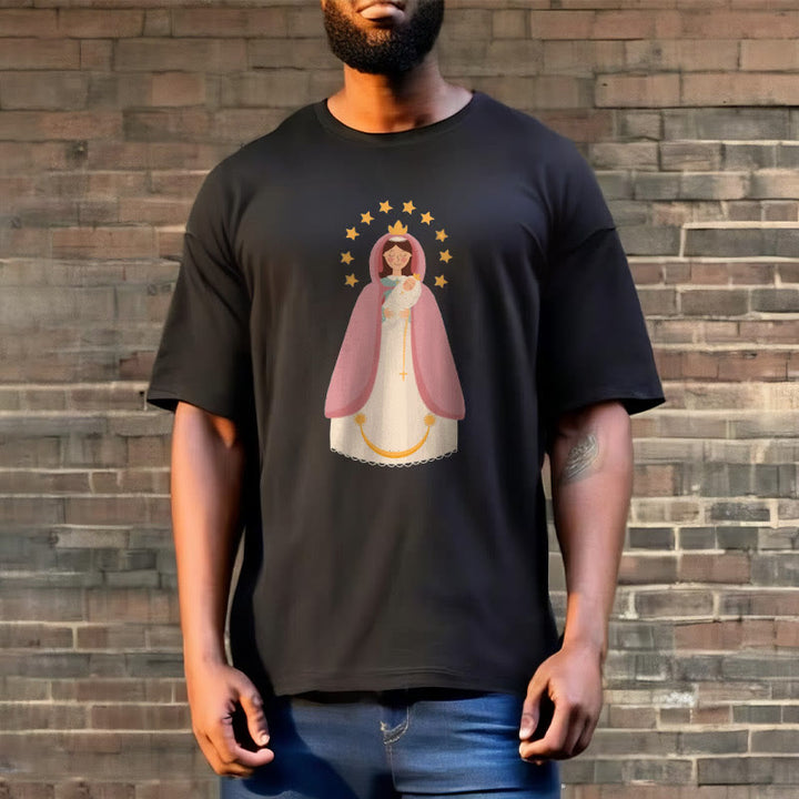 Christianartworkshop Minimalist Style Divine Virgin Mary and Child Short Sleeve T-shirt - image 3