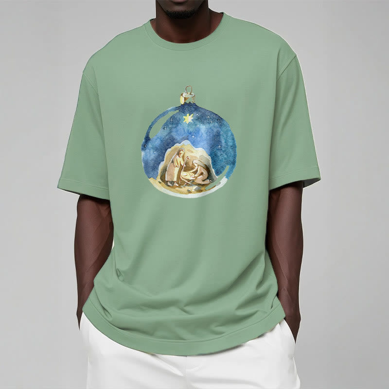 Christianartworkshop Cartoon Style Nativity Scene Short Sleeve Washed T-shirt - image 13