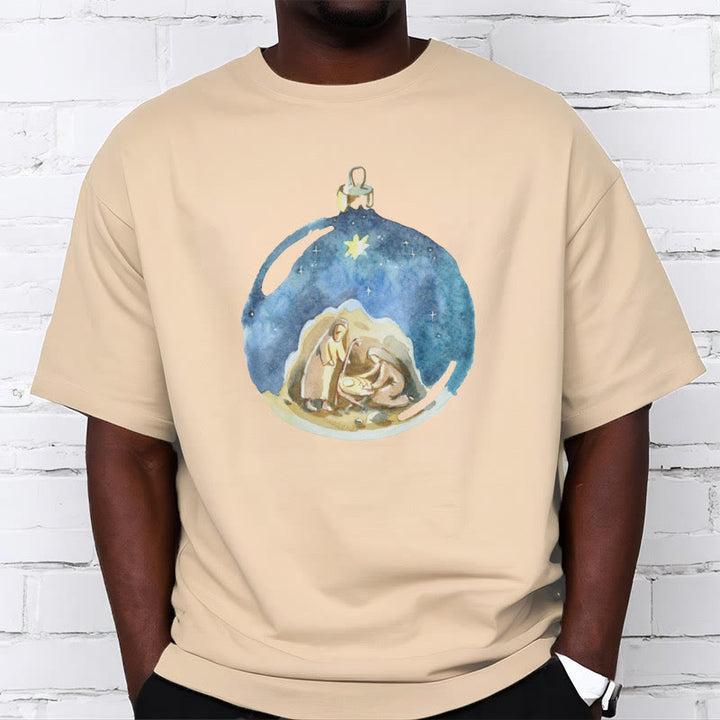 Christianartworkshop Cartoon Style Nativity Scene Short Sleeve Washed T-shirt - image 9