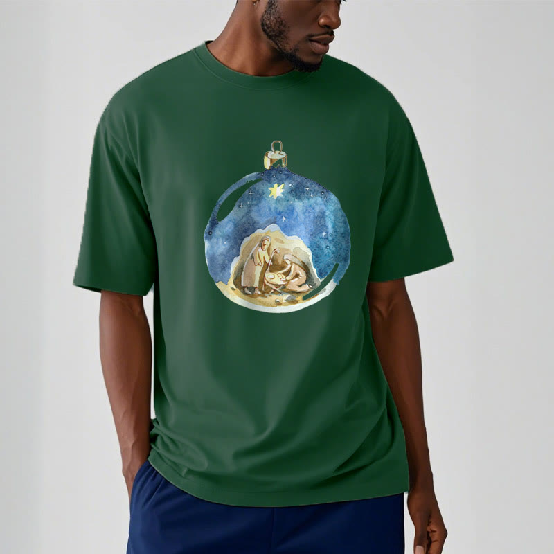 Christianartworkshop Cartoon Style Nativity Scene Short Sleeve Washed T-shirt - image 11