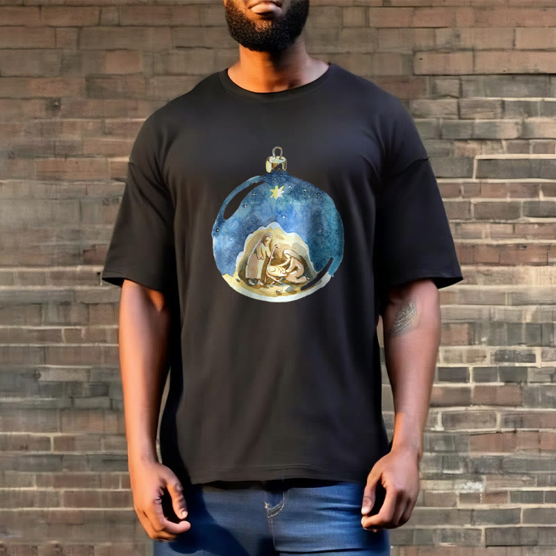 Christianartworkshop Cartoon Style Nativity Scene Short Sleeve Washed T-shirt - image 6