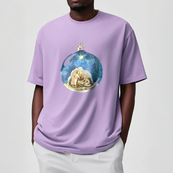 Christianartworkshop Cartoon Style Nativity Scene Short Sleeve Washed T-shirt - image 17