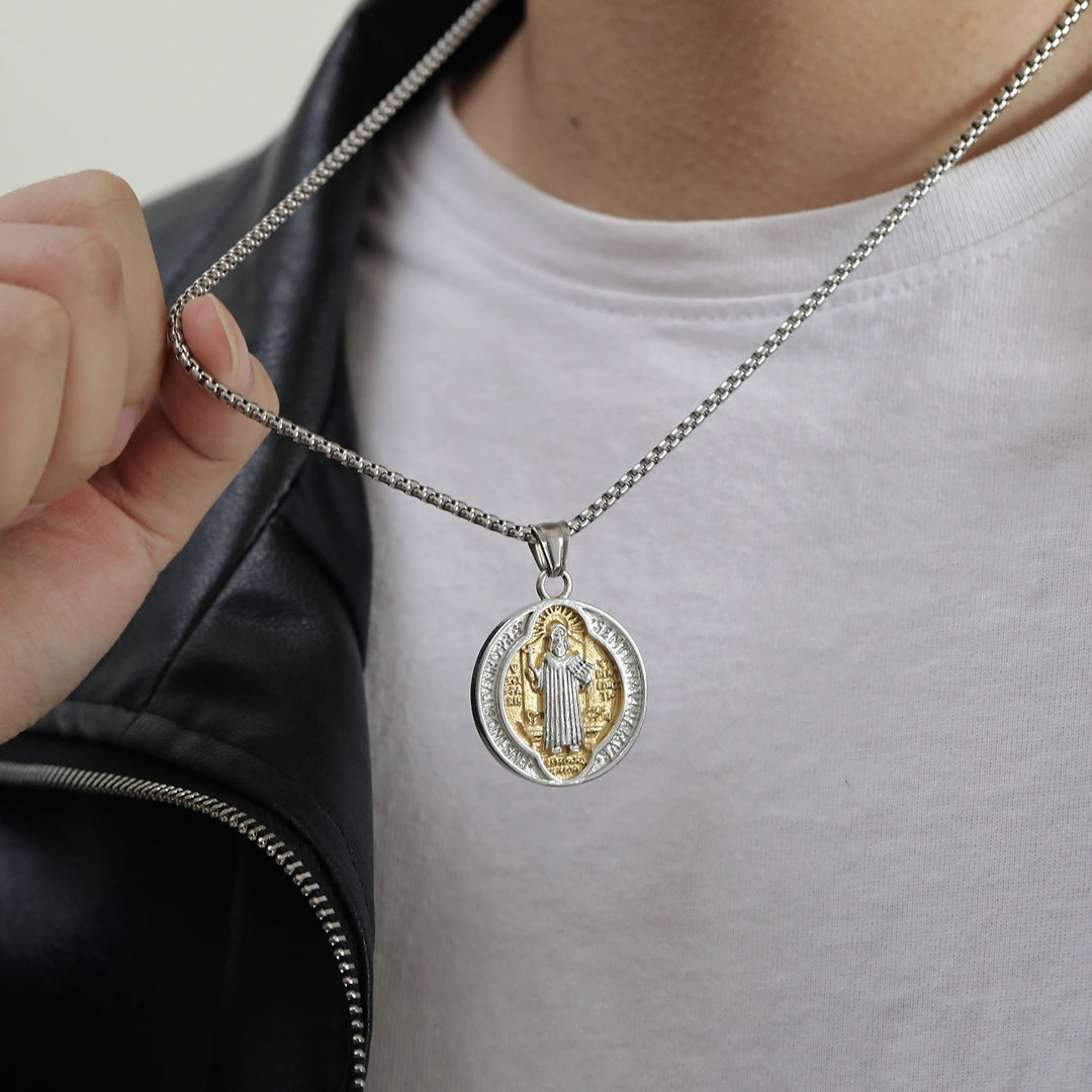 FREE Today: Classic Retro Style Crafted St. Benedict Sacred Protection Pendant Necklace