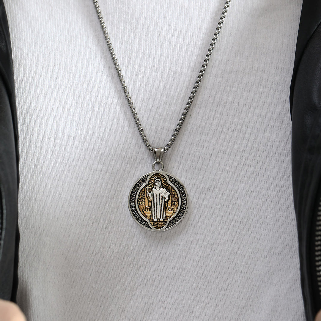 FREE Today: Classic Retro Style Crafted St. Benedict Sacred Protection Pendant Necklace