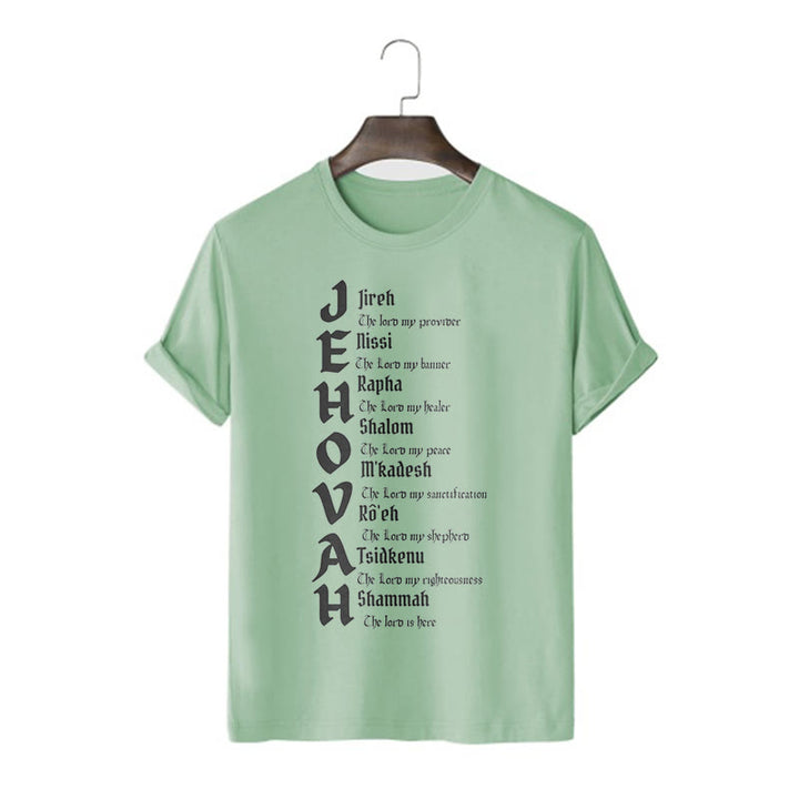 Christianartworkshop Minimalist Style Names Of Jehovah Short Sleeve Washed T-shirt