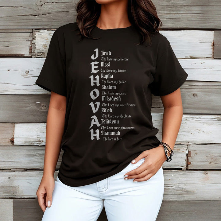 Christianartworkshop Minimalist Style Names Of Jehovah Short Sleeve T-shirt - image 2