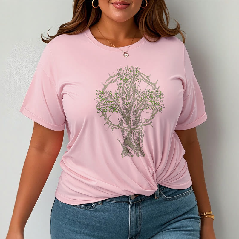 Christianartworkshop Modern Style Tree Of Life Short Sleeve Washed T-shirt - image 12