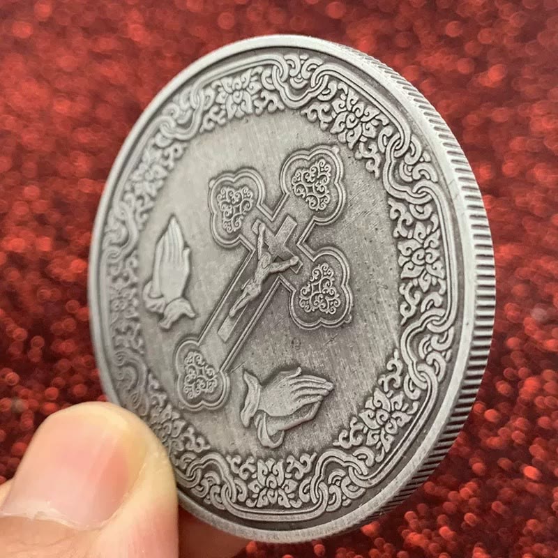 Christianartworkshop Classic Style the Jesus Crown of Thorns Protection Strengthen Connection Coin - image 4
