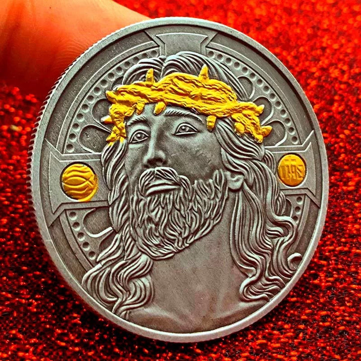 Christianartworkshop Classic Style the Jesus Crown of Thorns Protection Strengthen Connection Coin