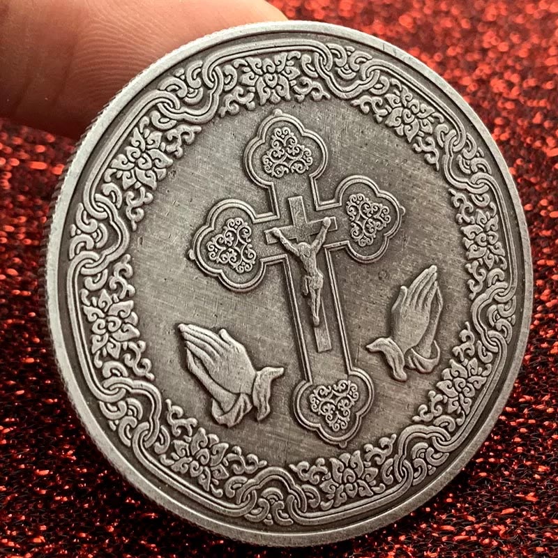 Christianartworkshop Classic Style the Jesus Crown of Thorns Protection Strengthen Connection Coin