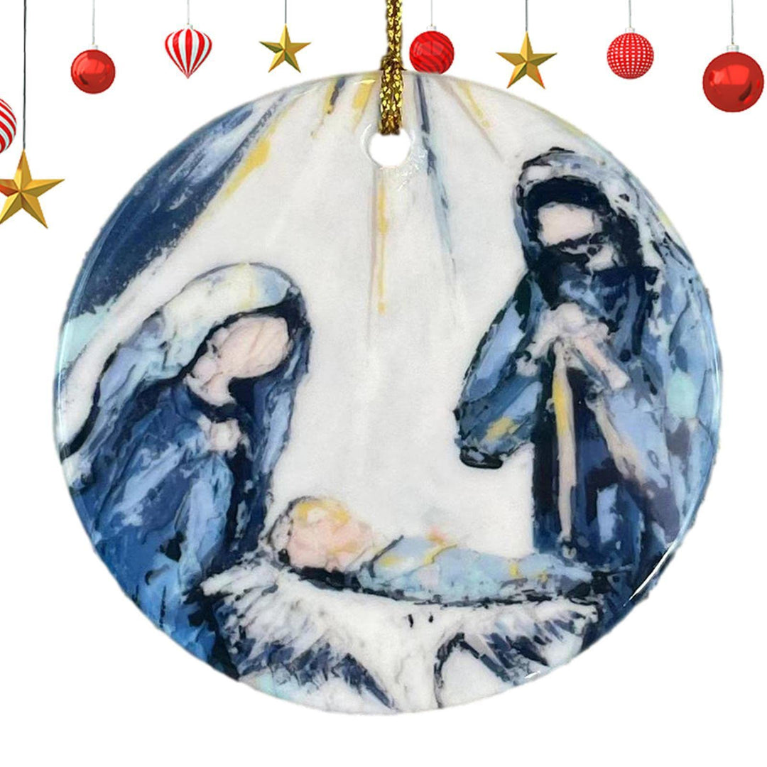 Christianartworkshop Colored Style Nativity Scene Sketch Acrylic Christmas Nativity Hanging Ornaments - image 3
