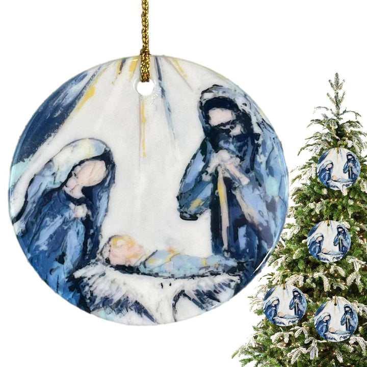Christianartworkshop Colored Style Nativity Scene Sketch Acrylic Christmas Nativity Hanging Ornaments - image 4