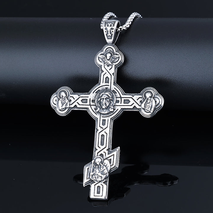 Christianartworkshop Classic Retro Style Eastern Orthodox Cross Pendant Protection Crucifix Necklace