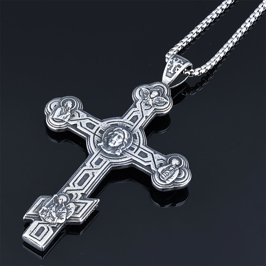 Christianartworkshop Classic Retro Style Eastern Orthodox Cross Pendant Protection Crucifix Necklace