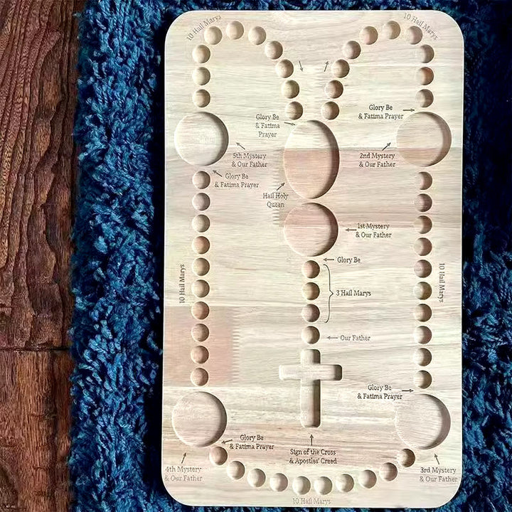 Christianartworkshop Early Education Learning Mystery & Our Father Prayer Card Wooden Rosary Board Set