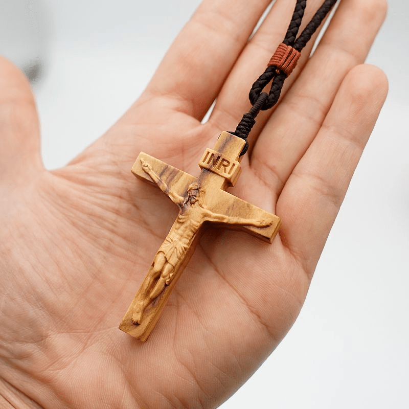 Christianartworkshop Jesus Crucifix Wooden Necklace