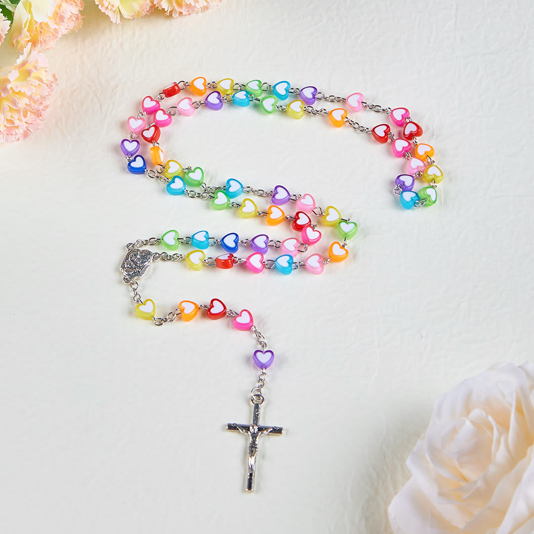 FREE Today: Rainbow Heart Colorful Rosary