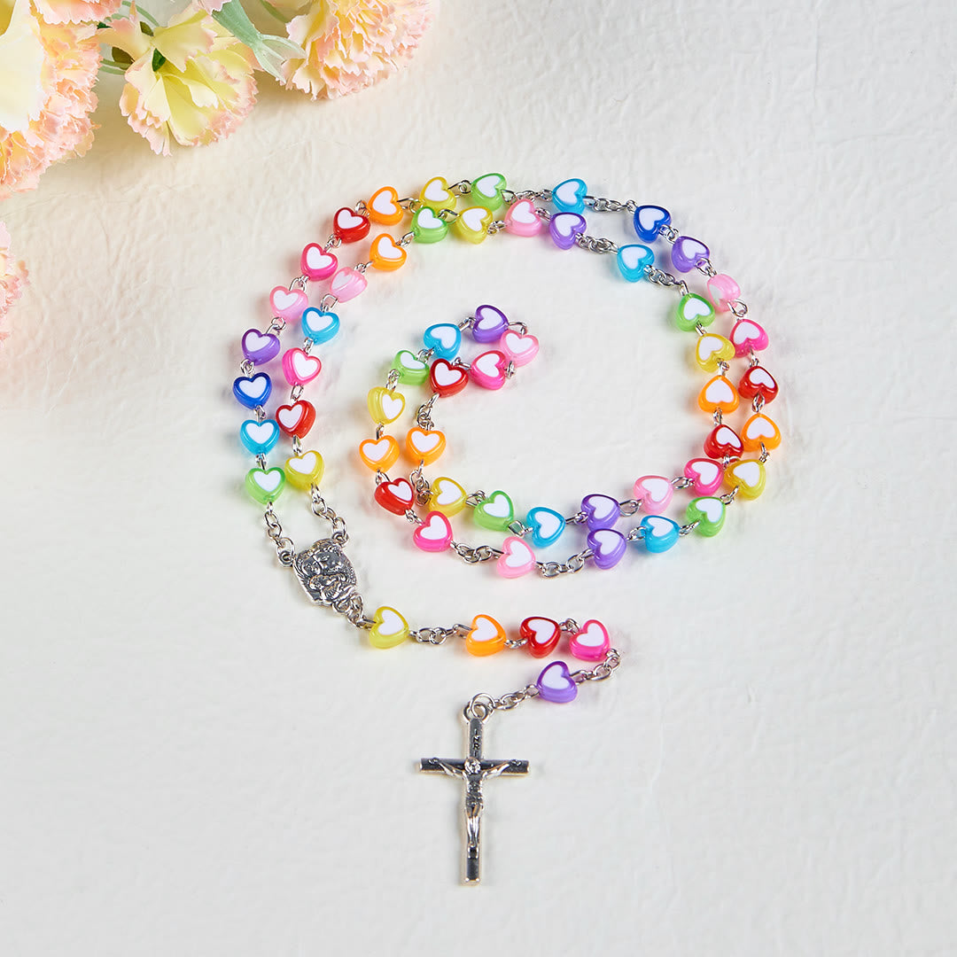 FREE Today: Rainbow Heart Colorful Rosary