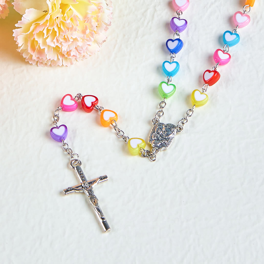 FREE Today: Rainbow Heart Colorful Rosary