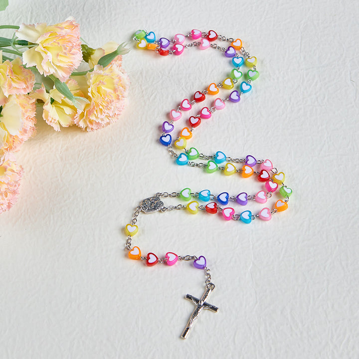 FREE Today: Rainbow Heart Colorful Rosary