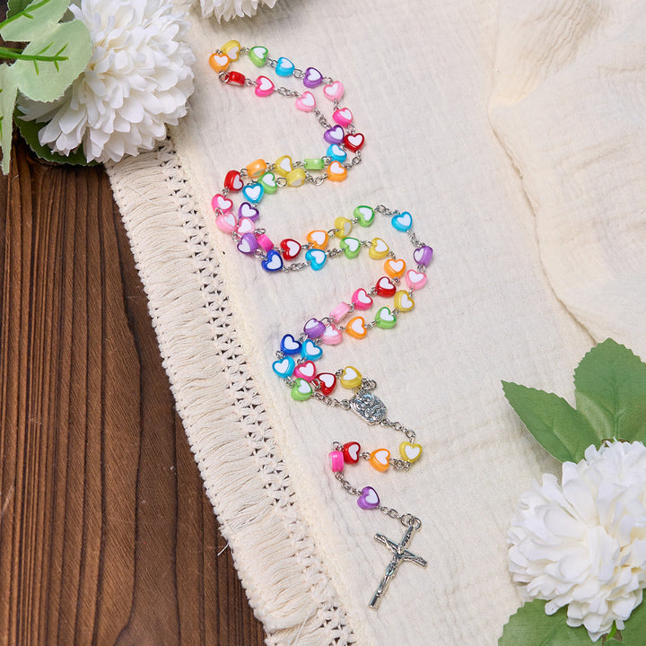 FREE Today: Rainbow Heart Colorful Rosary