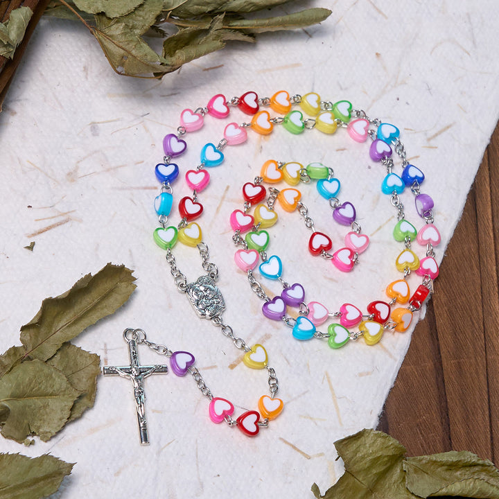 FREE Today: Rainbow Heart Colorful Rosary