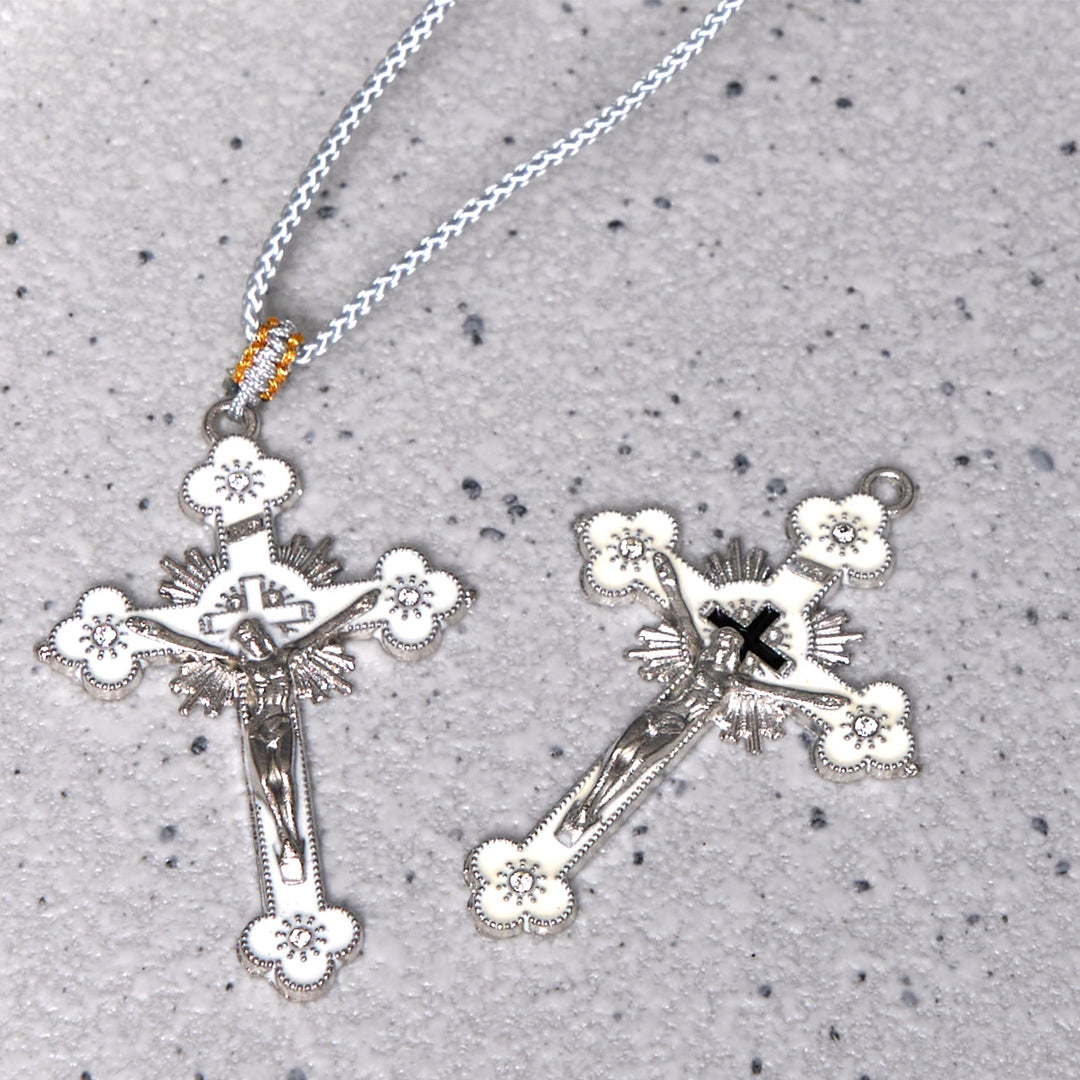 FREE Today: Classic Style Multicolor Crucifix Faith Pendant with Colored Rope Necklace