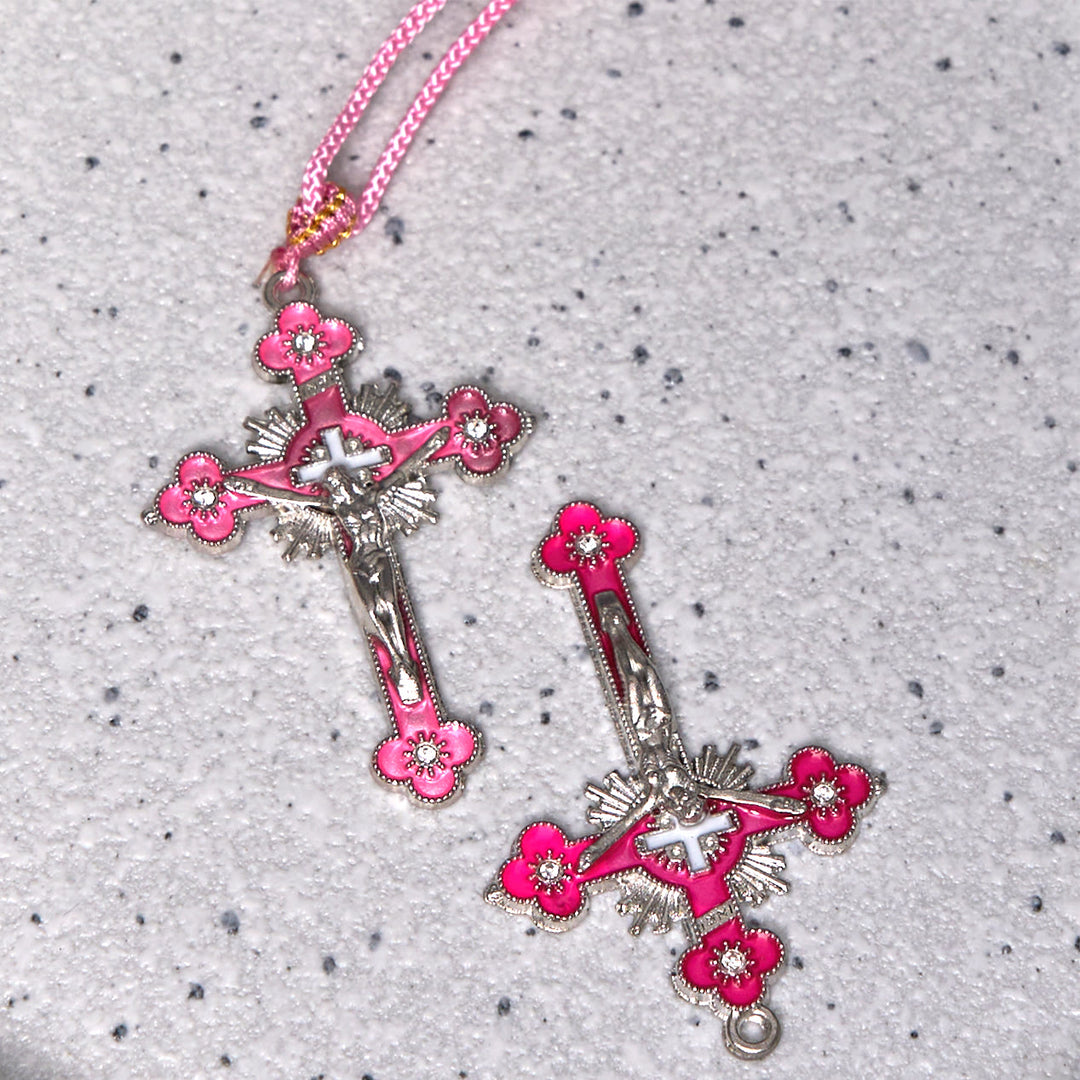 FREE Today: Classic Style Multicolor Crucifix Faith Pendant with Colored Rope Necklace