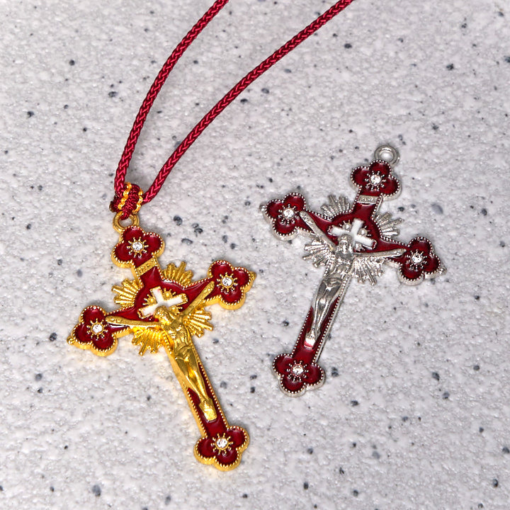 FREE Today: Classic Style Multicolor Crucifix Faith Pendant with Colored Rope Necklace