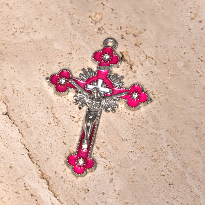 FREE Today: Classic Style Multicolor Crucifix Faith Pendant with Colored Rope Necklace