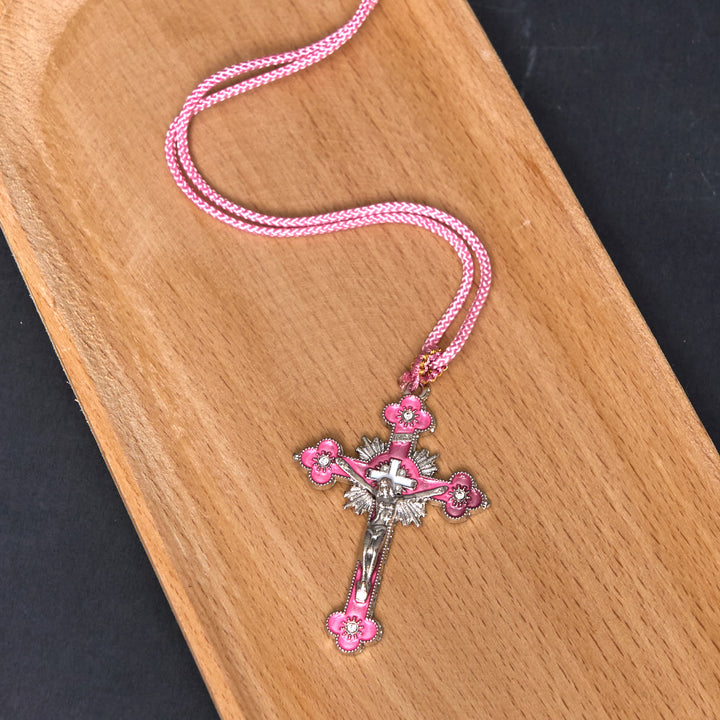 FREE Today: Classic Style Multicolor Crucifix Faith Pendant with Colored Rope Necklace