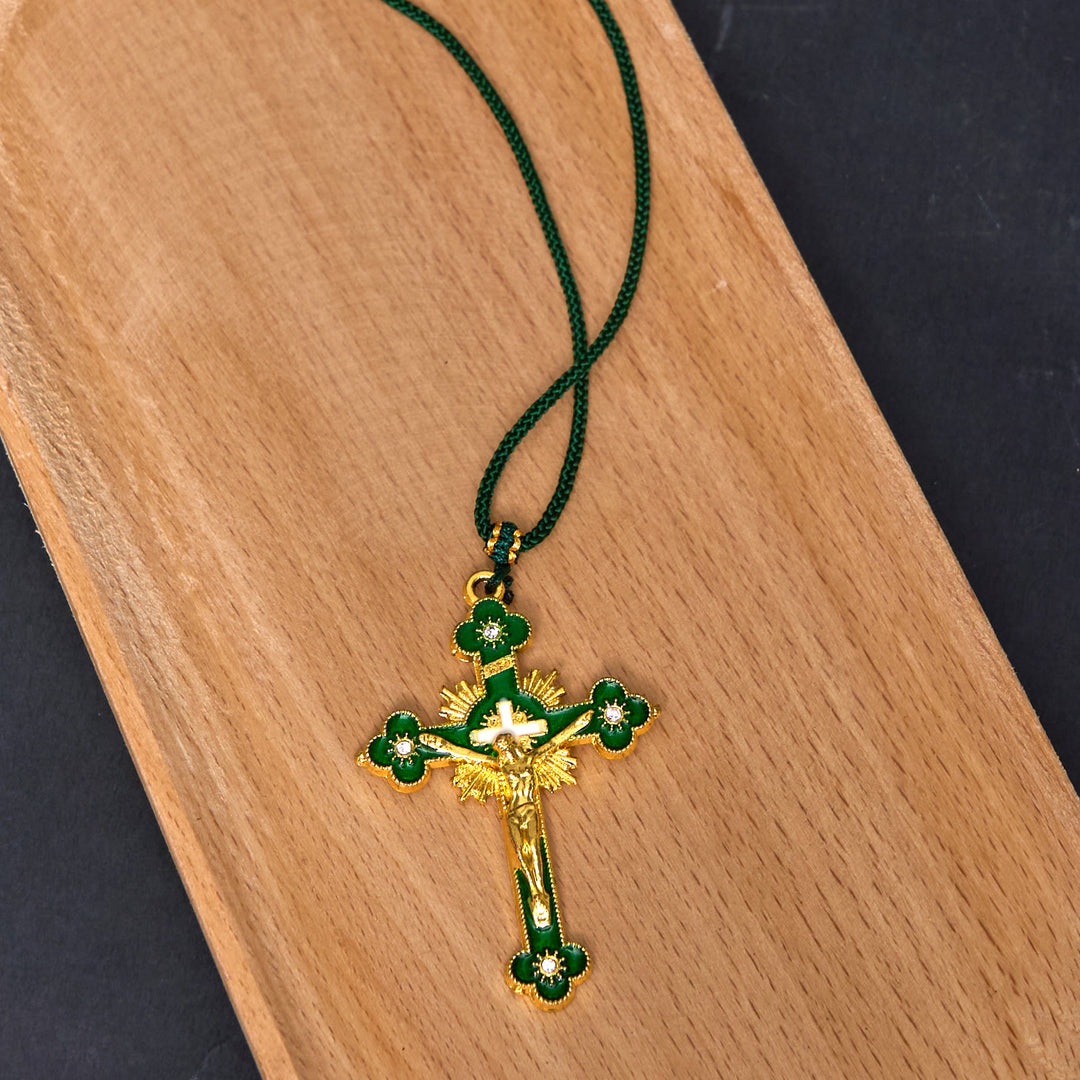 FREE Today: Classic Style Multicolor Crucifix Faith Pendant with Colored Rope Necklace