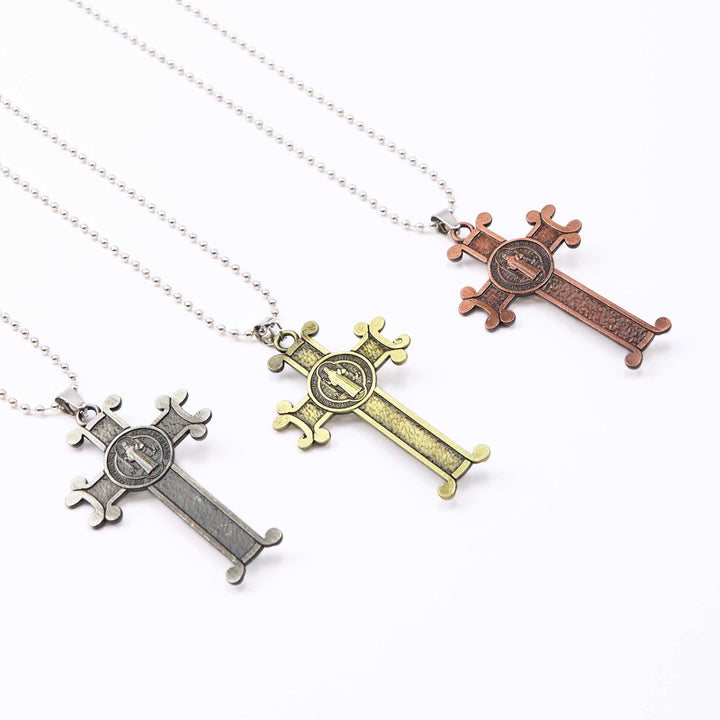 Christianartworkshop Classic Style St. Benedict Cross Pendant Exquisite Protective Amulet Necklace