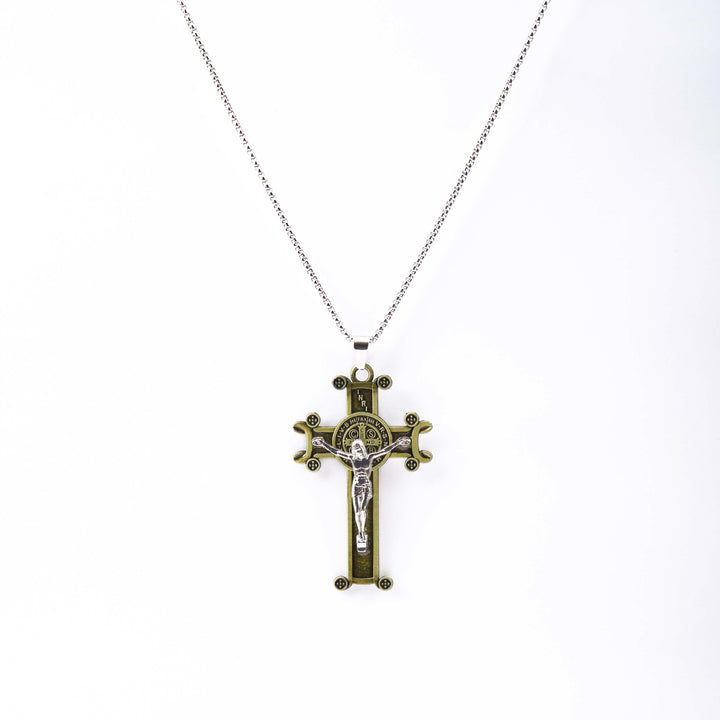 Christianartworkshop Classic Style St. Benedict Cross Pendant Exquisite Protective Amulet Necklace