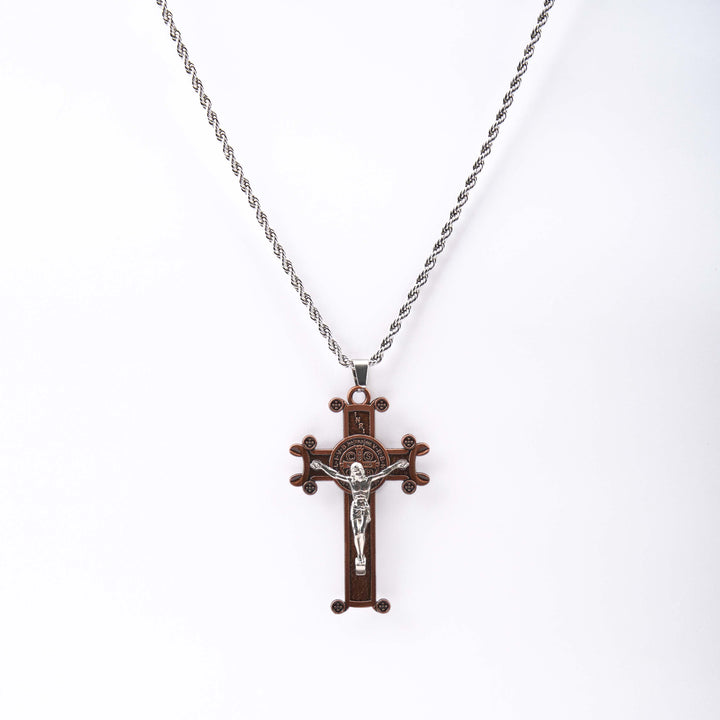 Christianartworkshop Classic Style St. Benedict Cross Pendant Exquisite Protective Amulet Necklace