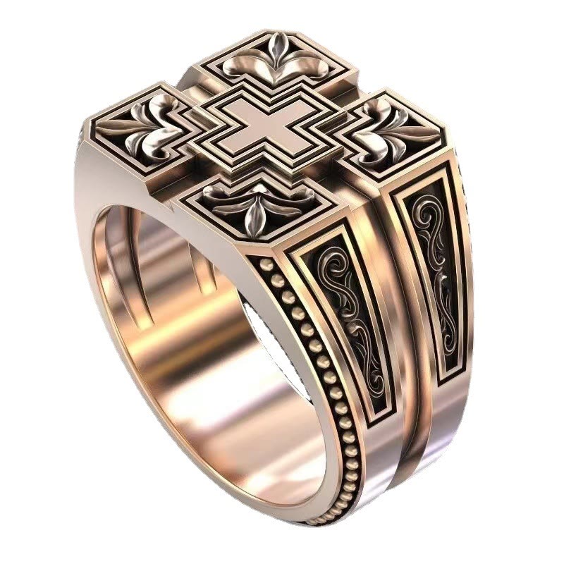 FREE Today: Bold & Detailed Style Intricate Gothic Cross Ring Religious Jewelry