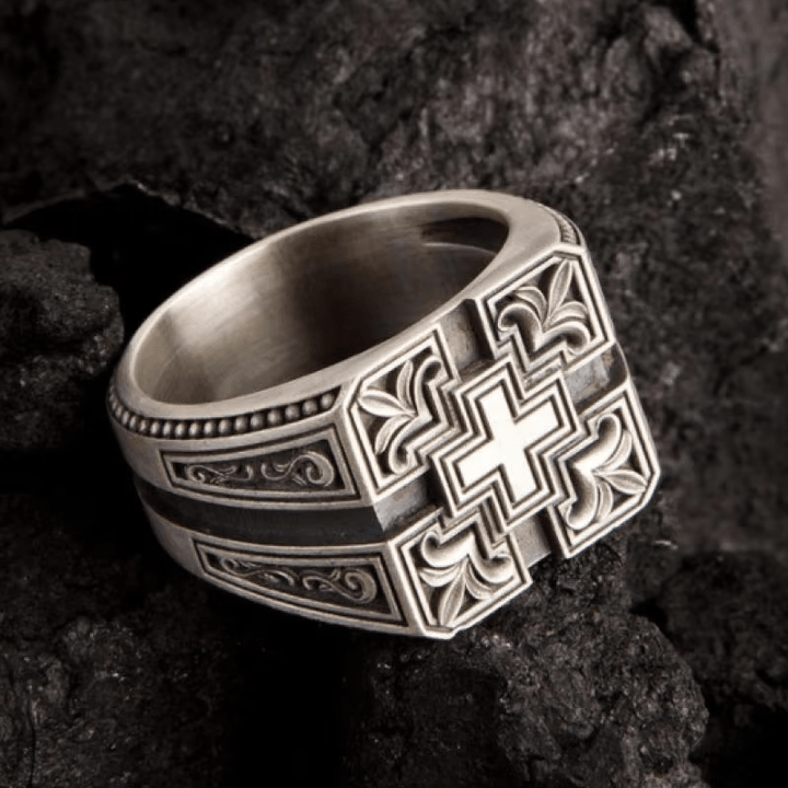 FREE Today: Bold & Detailed Style Intricate Gothic Cross Ring Religious Jewelry