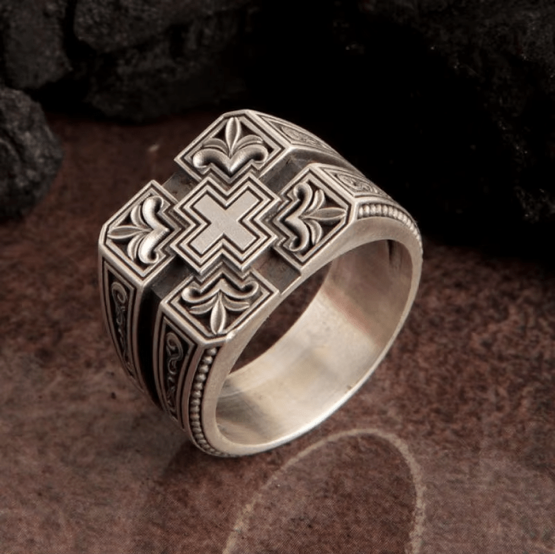 FREE Today: Bold & Detailed Style Intricate Gothic Cross Ring Religious Jewelry