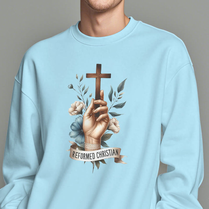 Christianartworkshop Classic Colored Style Reformed Christian Faith Fleece Lined Polyester Sweatshirt - image 27