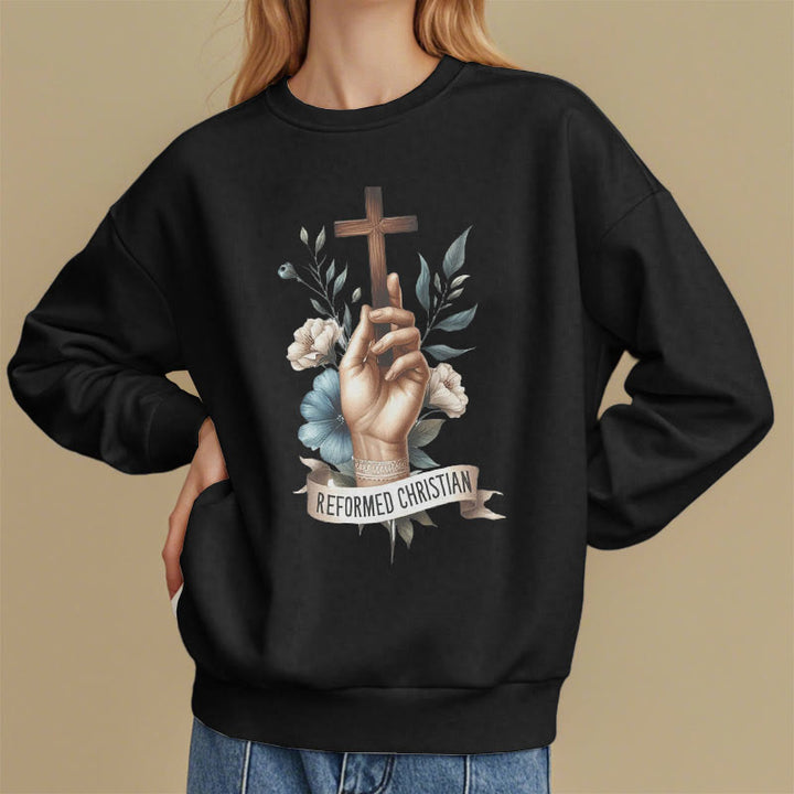 Christianartworkshop Classic Colored Style Reformed Christian Faith Fleece Lined Polyester Sweatshirt - image 8
