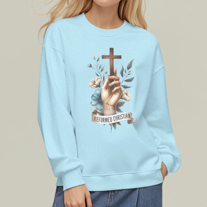 Christianartworkshop Classic Colored Style Reformed Christian Faith Fleece Lined Polyester Sweatshirt - image 28