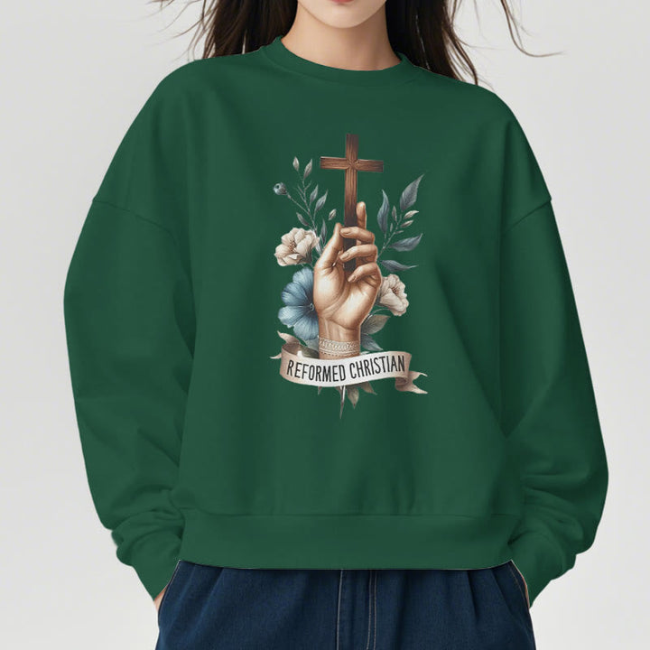 Christianartworkshop Classic Colored Style Reformed Christian Faith Fleece Lined Polyester Sweatshirt - image 22