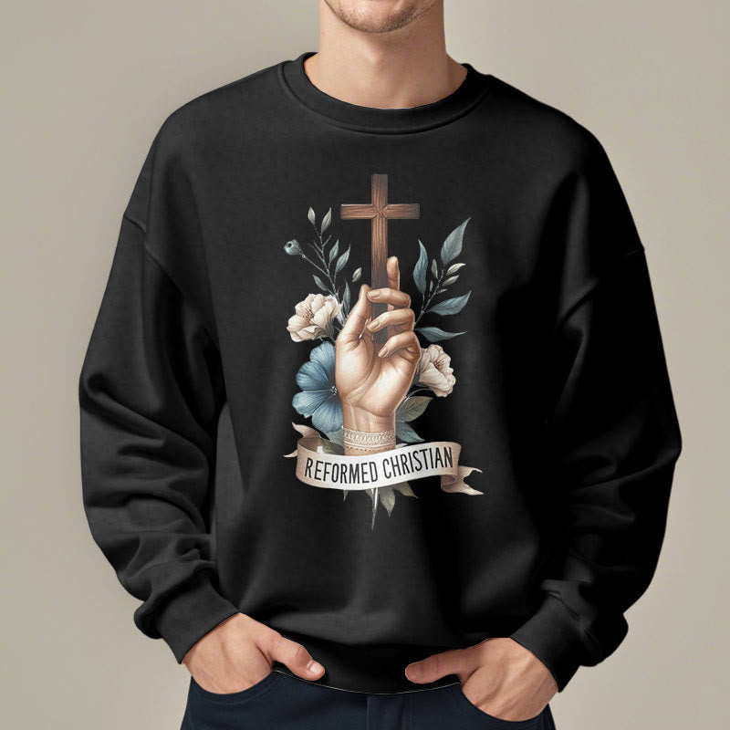 Christianartworkshop Classic Colored Style Reformed Christian Faith Fleece Lined Polyester Sweatshirt - image 7
