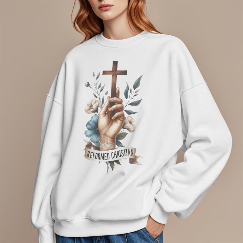 Christianartworkshop Classic Colored Style Reformed Christian Faith Fleece Lined Polyester Sweatshirt - image 1