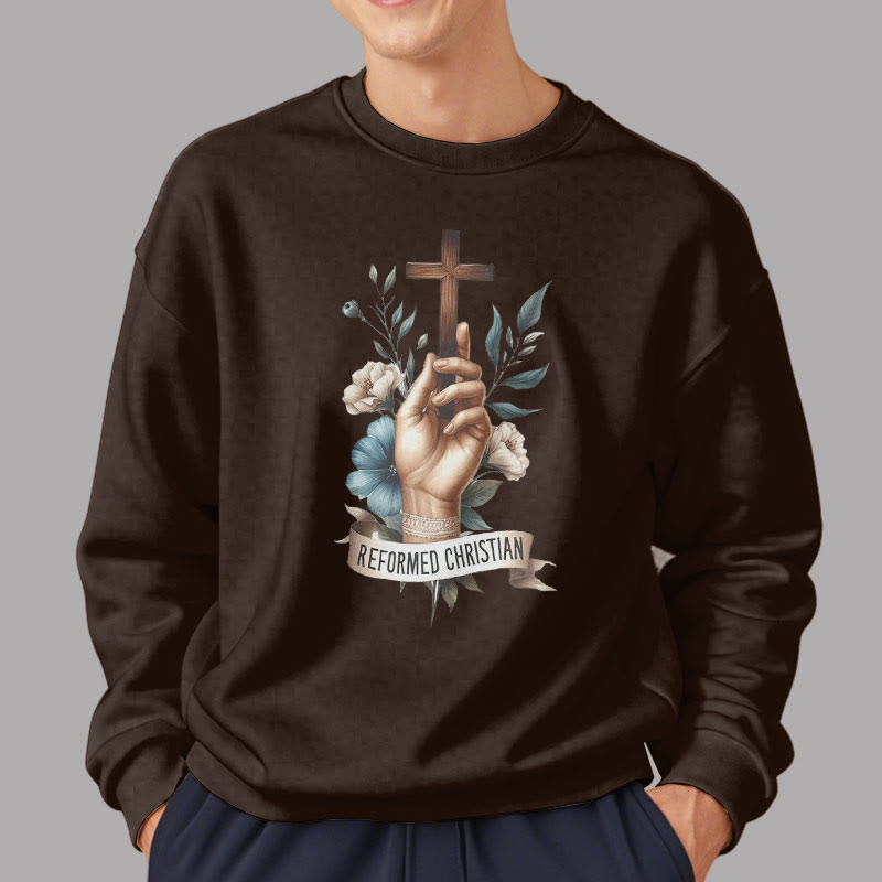 Christianartworkshop Classic Colored Style Reformed Christian Faith Fleece Lined Polyester Sweatshirt - image 18
