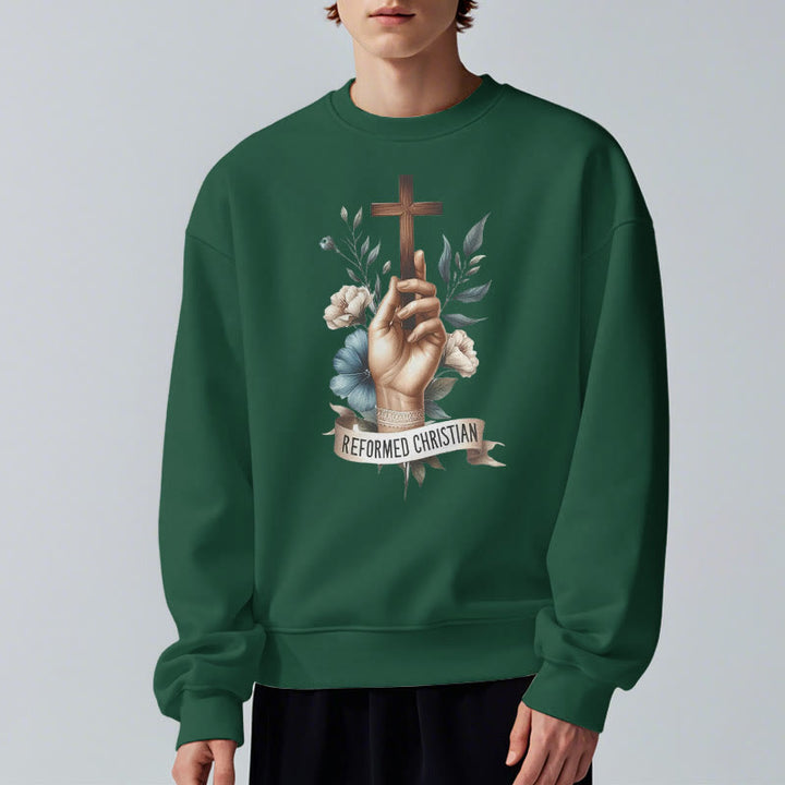 Christianartworkshop Classic Colored Style Reformed Christian Faith Fleece Lined Polyester Sweatshirt - image 23