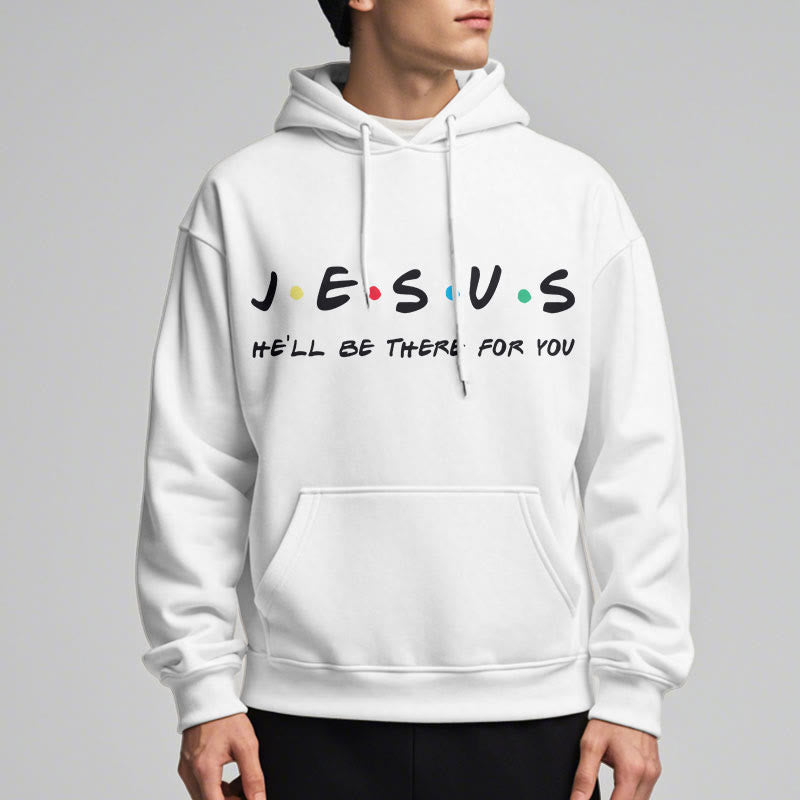 Christianartworkshop Modern Style Jesus He'll Be There For You Fleece Lined Polyester Hoodie - image 1