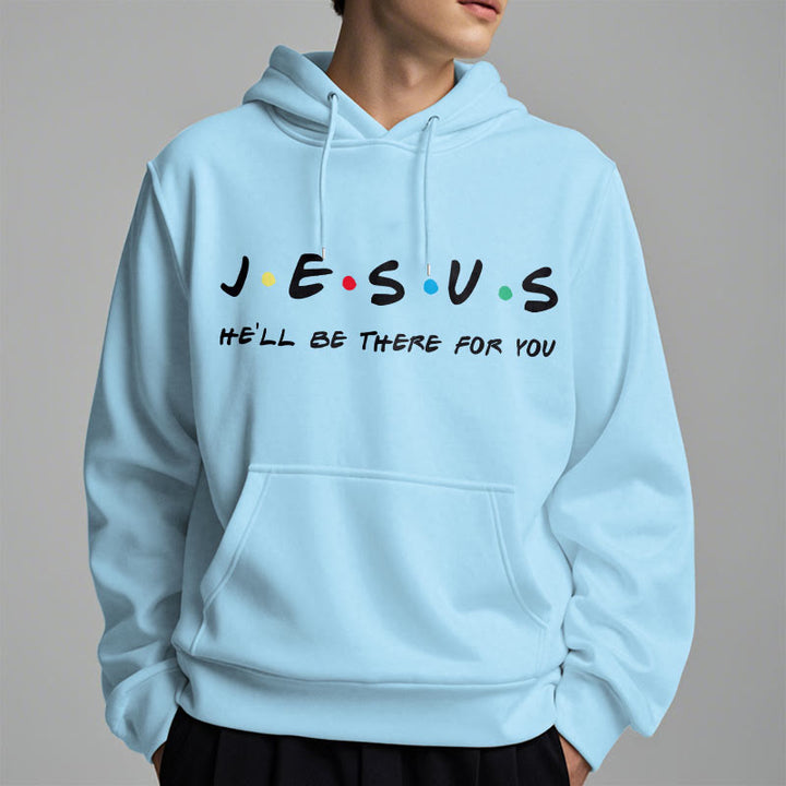 Christianartworkshop Modern Style Jesus He'll Be There For You Fleece Lined Polyester Hoodie